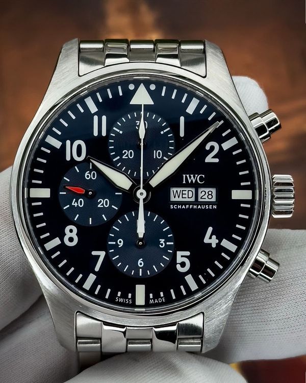 2019 IWC Schaffhausen Pilot Chronograph "Le Petit Prince" 43MM Blue Dial Steel Bracelet (IW377717)