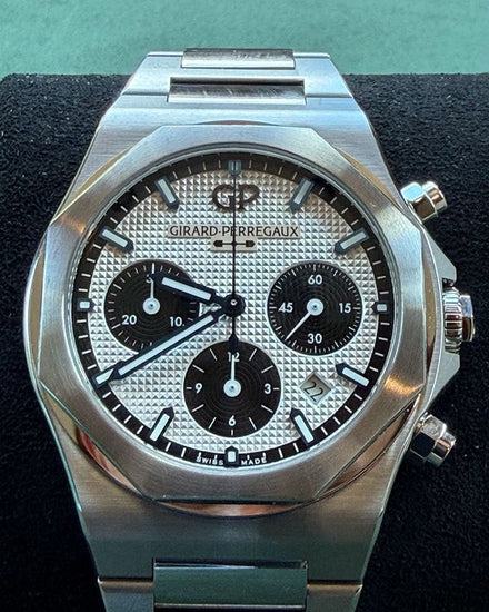 2025 Girard Perregaux Laureato Chronograph 42MM Silver Dial Steel Bracelet (81020-11-131-11A)