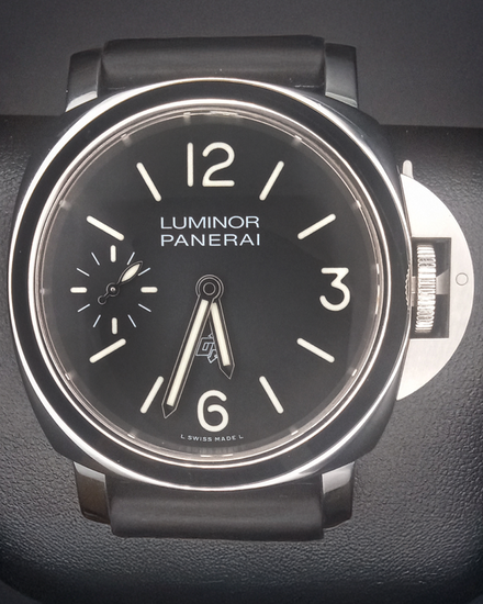 2022 Panerai Luminor Base Logo 44MM Black Dial Rubber Strap (PAM01084)