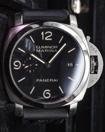 2015 Panerai Luminor Marina 1950 3 Days 44MM Black Dial Rubber Strap (PAM00312)