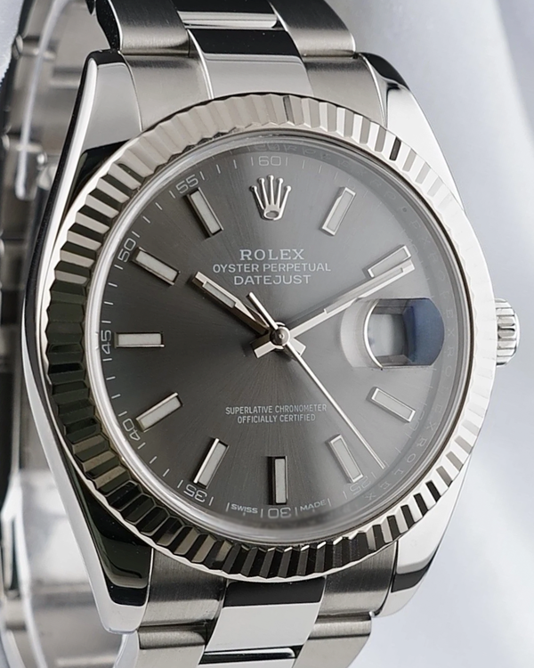 2017 Rolex Datejust 41MM Rhodium Dial Oyster Bracelet (126334)