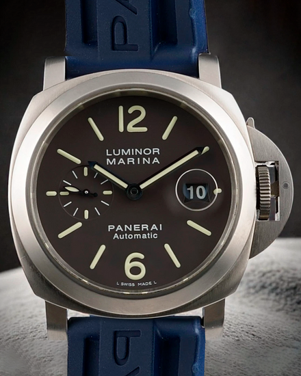 2007 Panerai Luminor Marina 44MM Brown Dial Rubber Strap (PAM00240)