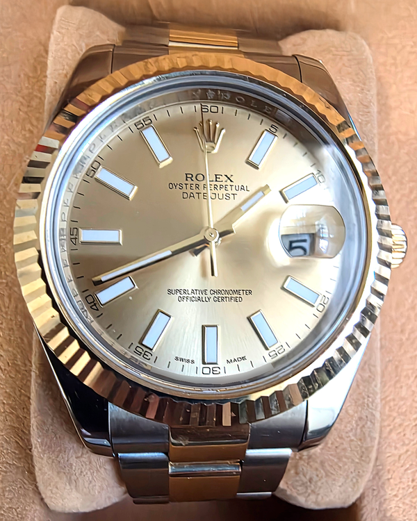 Rolex Datejust II 41MM Champagne Dial Two-Tone Oyster Bracelet (116333)