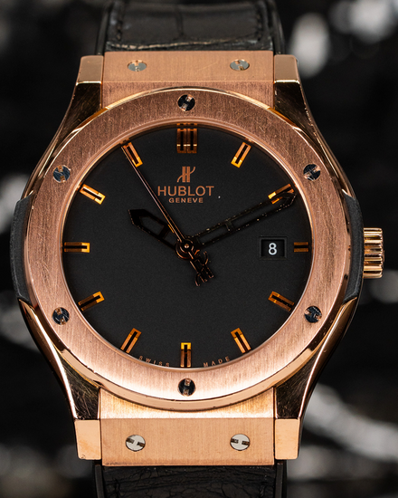 2012 Hublot Classic Fusion 42MM Black Dial Leather Strap (542.PX.1180.RX)