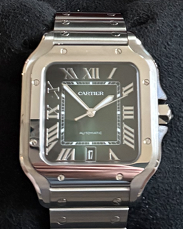 2026 Cartier Santos De Cartier 39.8MM Green Dial Steel Bracelet (WSSA0062)