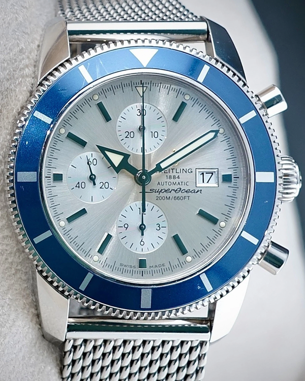 No Reserve - 2019 Breitling Superocean Heritage Chronograph 46MM Silver Dial Steel Bracelet (A13320)