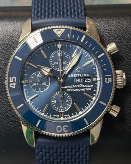 2025 Breitling Superocean Heritage II 44MM Blue Dial Rubber Strap (A13313161C1S1)