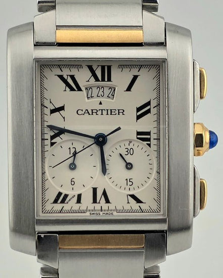 2010 Cartier Tank Française 28MM Quartz Silver Dial Two-Tone Bracelet (W51025Q4)