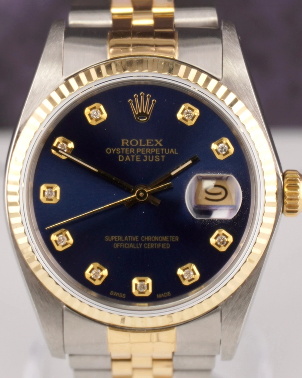 Rolex Datejust 36MM Aftermarket Blue Dial Two-Tone Jubilee Bracelet (16013)