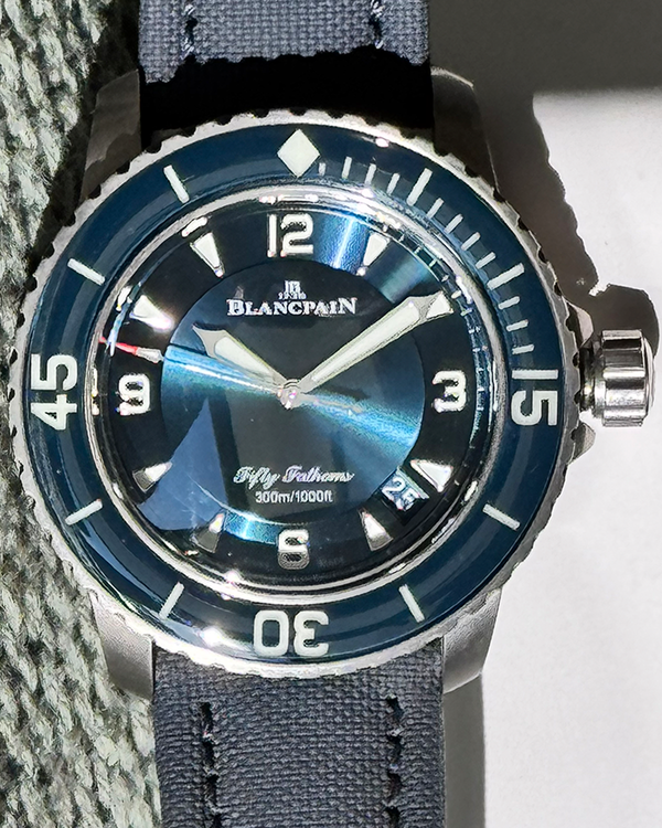 2023 Blancpain Fifty Fathoms Titanium 45MM Blue Dial Textile Strap (5015-12B40-O52A)