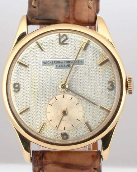 No Reserve - 1958 Vacheron Constantin Vintage 35MM Silver Dial Aftermarket Leather Strap (Cal. P453/3B)
