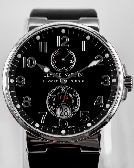 No Reserve - Ulysse Nardin Marine Maxi Chronometer 41MM Black Dial Rubber Strap (263-66-3/62)