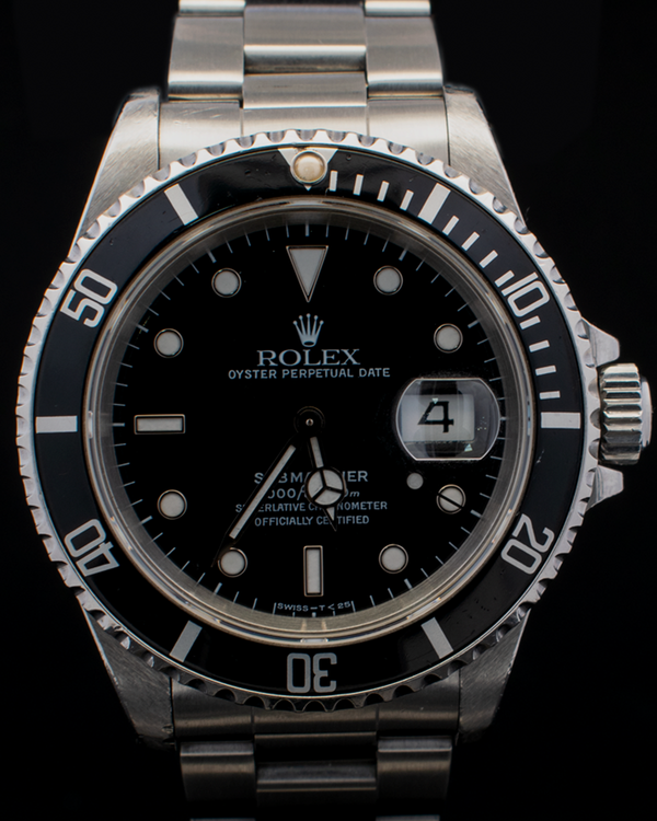 1991 Rolex Submariner Date 40MM Black Dial Oyster Bracelet (16610)