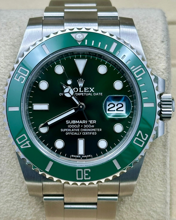 2016 Rolex Submariner Date "Hulk" 40MM Green Dial Oyster Bracelet (116610LV)