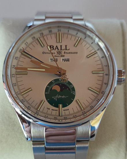 2023 Ball Engineer II Moon Calendar L.E. 40MM White Dial Steel Bracelet (NM3016C-S1J-WH)