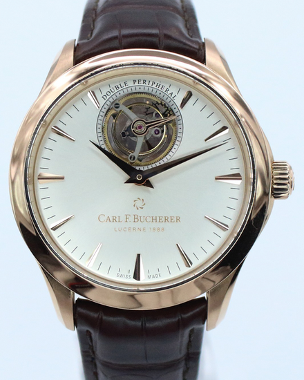 Carl F. Bucherer Heritage Tourbillon L.E. 43.1MM Silver Dial Leather Strap (00.10802.03.13.01)