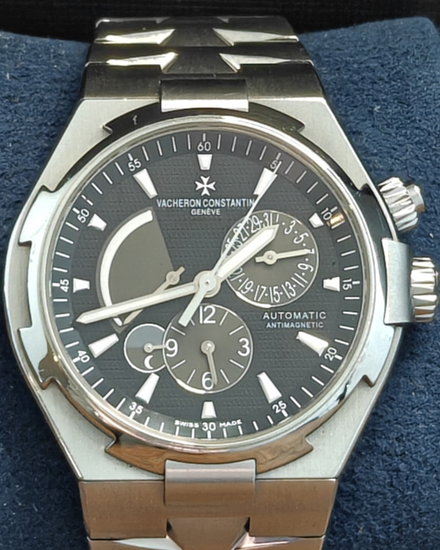 2015 Vacheron Constantin Overseas Dual Time 42MM Black Dial Steel Bracelet (47450/B01A-9227)