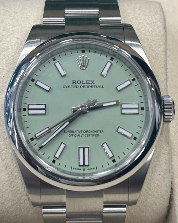 2025 Rolex Oyster Perpetual 41MM Pistachio Dial Oyster Bracelet (134300)