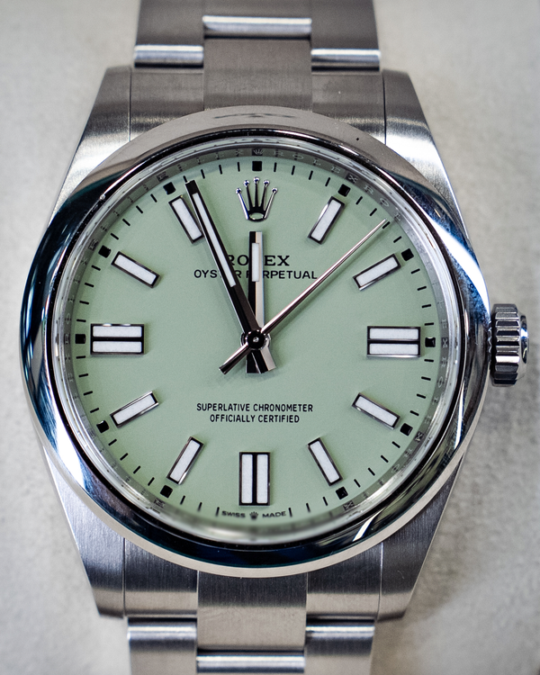 2025 Rolex Oyster Perpetual 41MM Pistachio Dial Oyster Bracelet (134300)