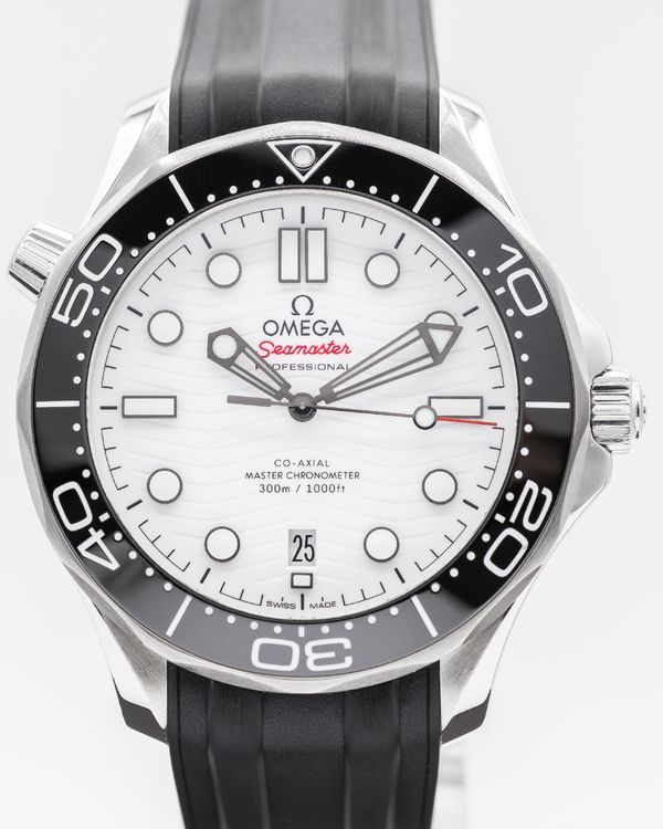 2023 Omega Seamaster Diver 300M 42MM White Dial Rubber Strap (210.32.42.20.04.001)