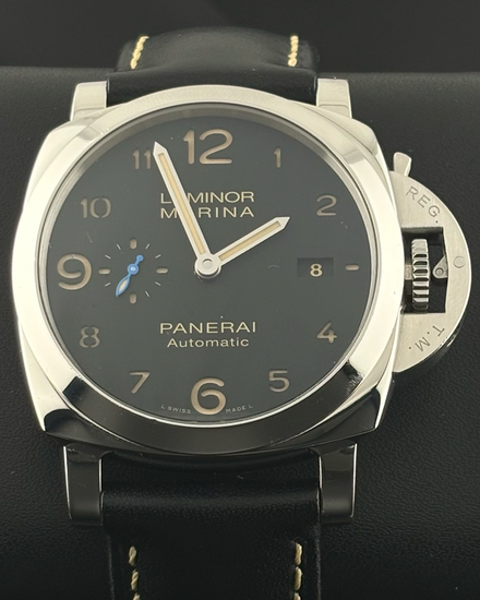 2019 Panerai Luminor Marina 1950 3 Days 44MM Black Dial Leather Strap (PAM01359)