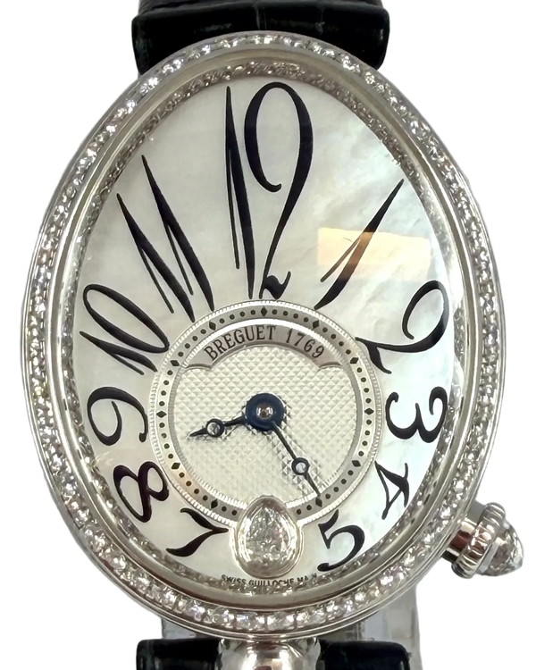 Breguet Reine De Naples 36.5MM Mother of Pearl Dial Leather Strap (8918BB/58/964/D00D)