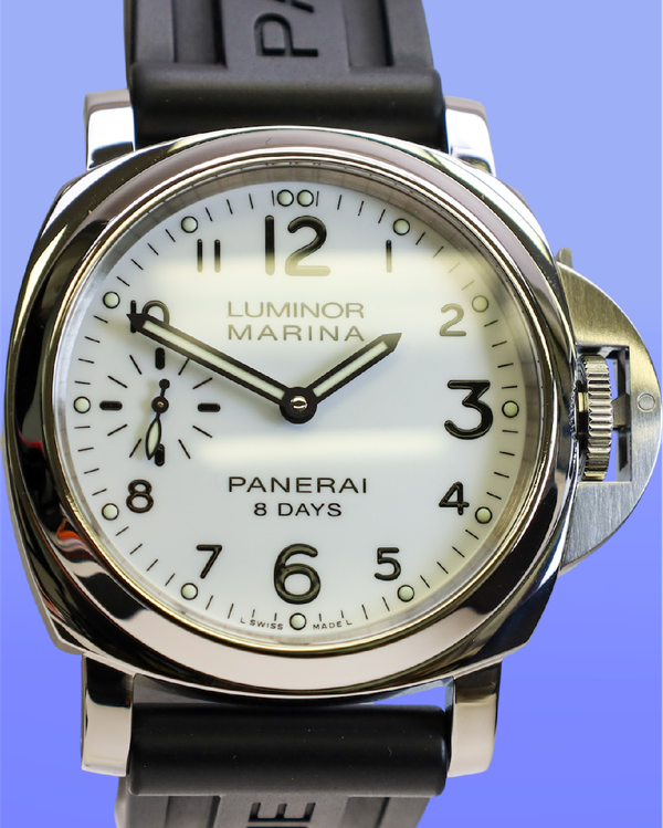 Panerai Luminor Marina 8 Days 44MM White Dial Rubber Strap (PAM00563)