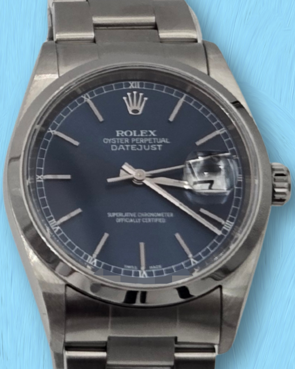 2003 Rolex Datejust 36MM Blue Dial Oyster Bracelet (16200)