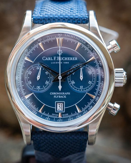 2024 Carl F. Bucherer Manero Flyback 43MM blue Dial Textile Strap (00.10919.08.53.01)