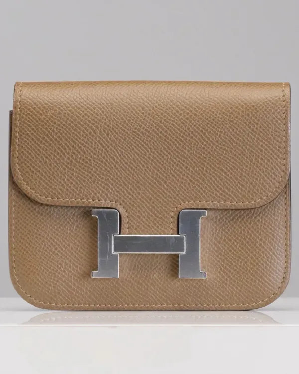 Hermès Constance Slim Wallet 4 x 4.8IN Leather Palladium-Plated Steel Hardware (12)