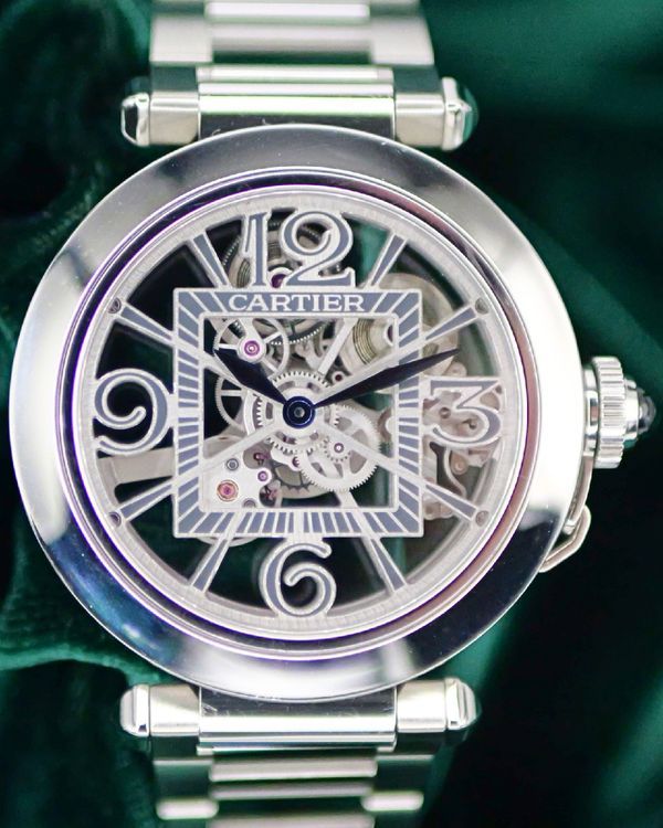 2022 Cartier Pasha De Cartier 41MM Skeleton Dial Steel Bracelet (WHPA0007)