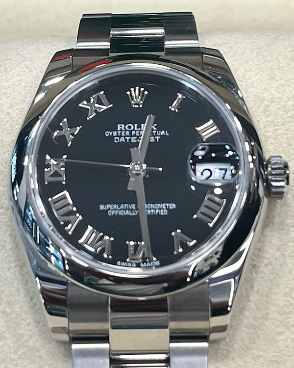 2012 Rolex Datejust 31MM Black Dial Oyster Bracelet (178240)