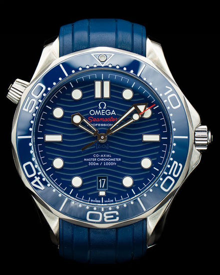 2021 Omega Seamaster Diver 300M 42MM Blue Dial Rubber Strap (210.32.42.20.03.001)