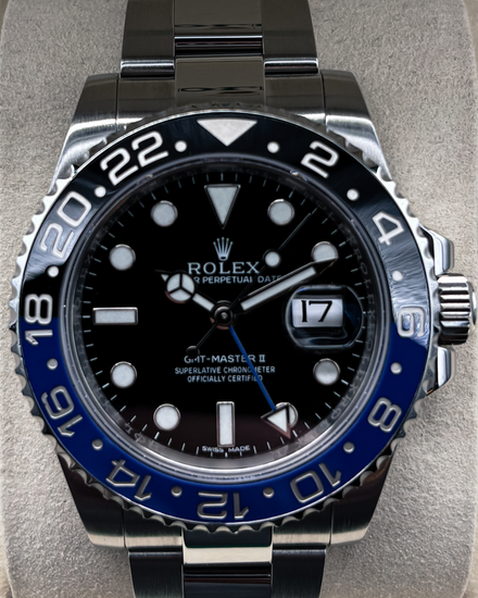 2014 Rolex GMT-Master II "Batman" 40MM Black Dial Oyster Bracelet (116710BLNR)