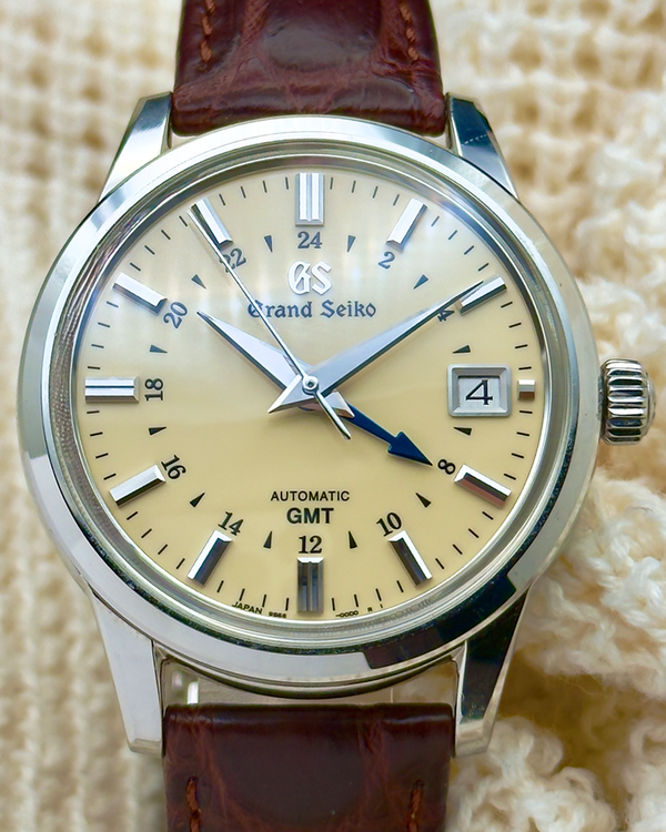 2024 Grand Seiko Elegance Collection GMT 39.5MM Ivory Dial Leather Strap (SBGM221)