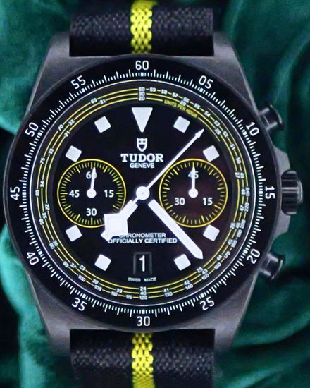 2025 Tudor Pelagos FXD Chrono "Yellow Tour de France" L.E. 43MM Black Dial Textile Strap (25827KNJN)