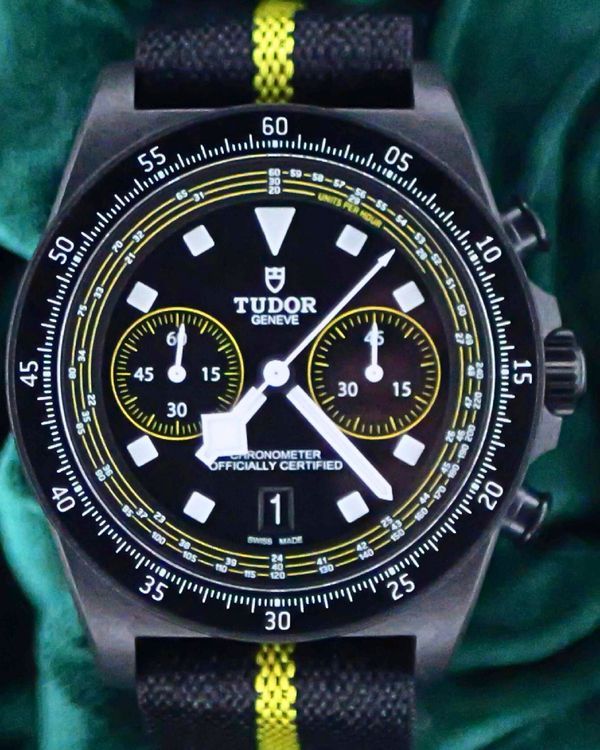 2025 Tudor Pelagos FXD Chrono "Yellow Tour de France" L.E. 43MM Black Dial Textile Strap (25827KNJN)