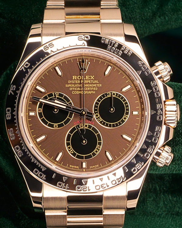 2025 Rolex Cosmograph Daytona 40MM Chocolate Dial Rose Gold Oyster Bracelet (126505)