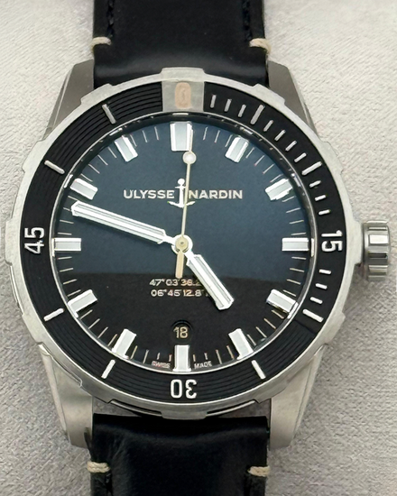 2024 Ulysse Nardin Diver 42MM Black Dial Leather Strap (8163-175/92)