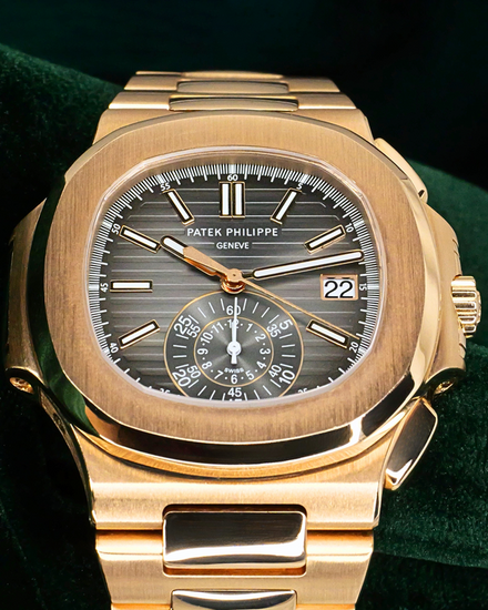 2015 Patek Philippe Nautilus Travel Time Chronograph 40.5MM Black Dial Rose Gold Bracelet (5980/1R-001)