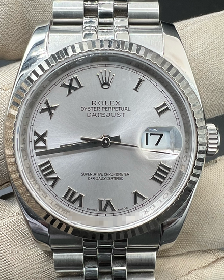 2010 Rolex Datejust 36MM Silver Dial Jubilee Bracelet (116234)
