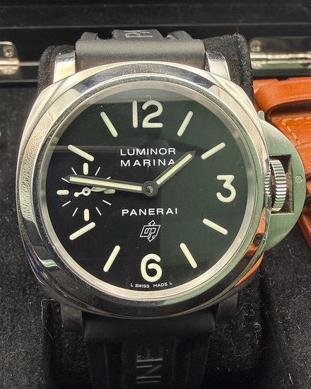 2012 Panerai Luminor Marina 44MM Black Dial Rubber Strap (PAM00005)