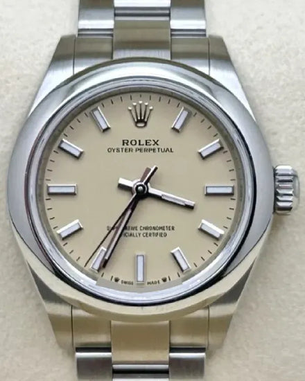 2026 Rolex Oyster Perpetual 28MM Beige Dial Oyster Bracelet (276200)