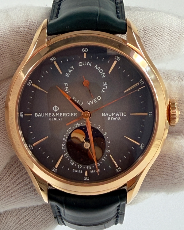 Baume & Mercier Clifton 42MM Grey Dial Leather Strap (M0A10547)