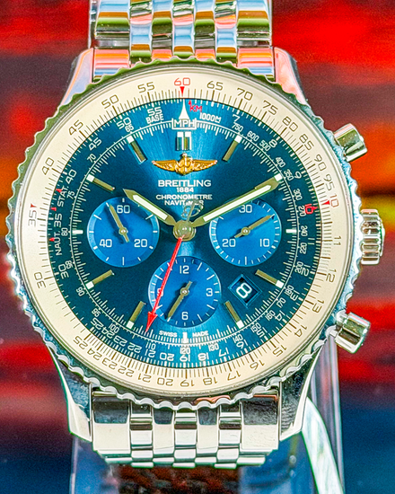 2019 Breitling Navitimer B01 Chronograph 46MM Blue Dial Steel Bracelet (AB012721/C889)
