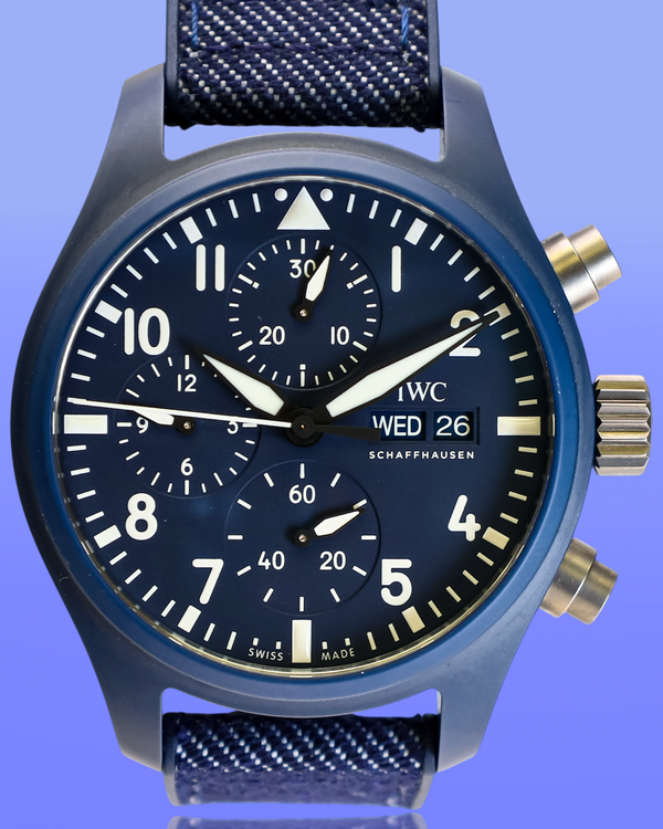 2023 IWC Schaffhausen Pilot Chronograph Top Gun "Oceana" 41.9MM Blue Dial Rubber Strap (IW389404)