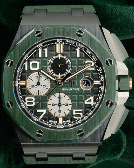 Audemars Piguet Royal Oak Offshore 44MM Green Dial Rubber Strap (26405CE.OO.A056CA.01)