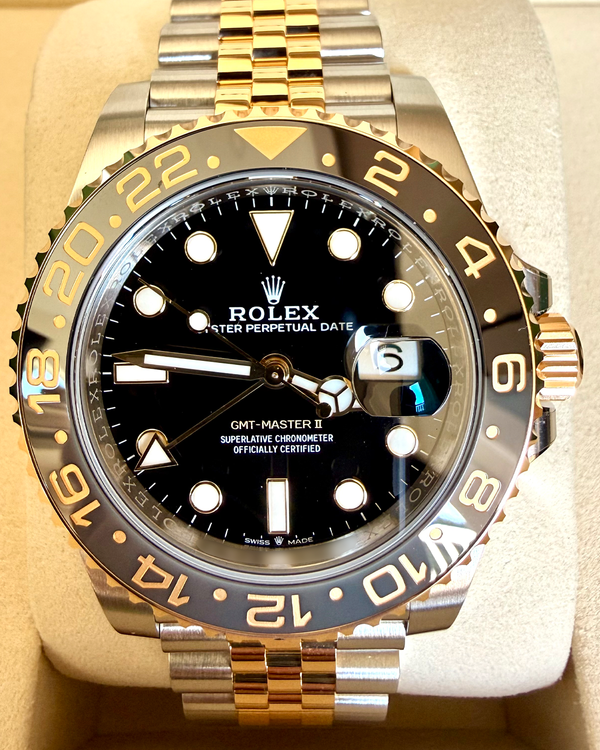 2026 Rolex GMT-Master II "Bumblebee" 40MM Black Dial Two-Tone Jubilee Bracelet (126713GRNR)
