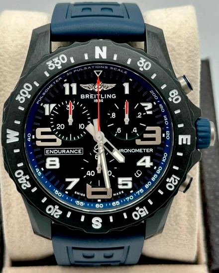 2024 Breitling Endurance Pro 44MM Quartz Black Dial Rubber Strap (X82310)