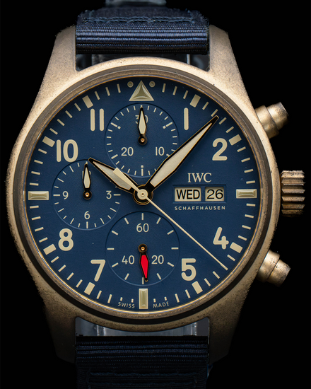 2025 IWC Schaffhausen Pilot Chronograph 41MM Blue Dial Textile Strap (IW388109)
